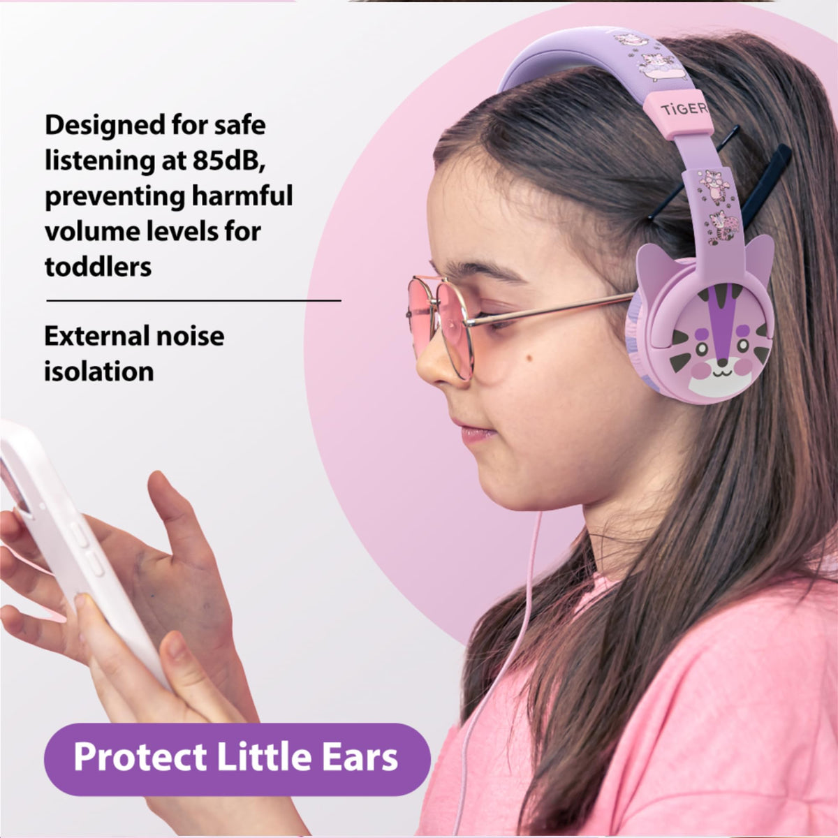 Kidrox Wired Toddler Headphones for 1-7 Years Old - 85dB Volume Limited Baby Headphones for Plane and Car Travel - Children Headset for Airplane, iPad