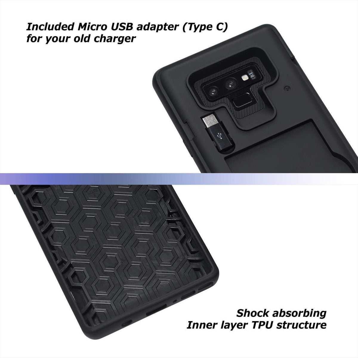 TORU CX PRO Case for Galaxy Note 9 - Slim Protective Cover with Card Holder & Kickstand, Flowers