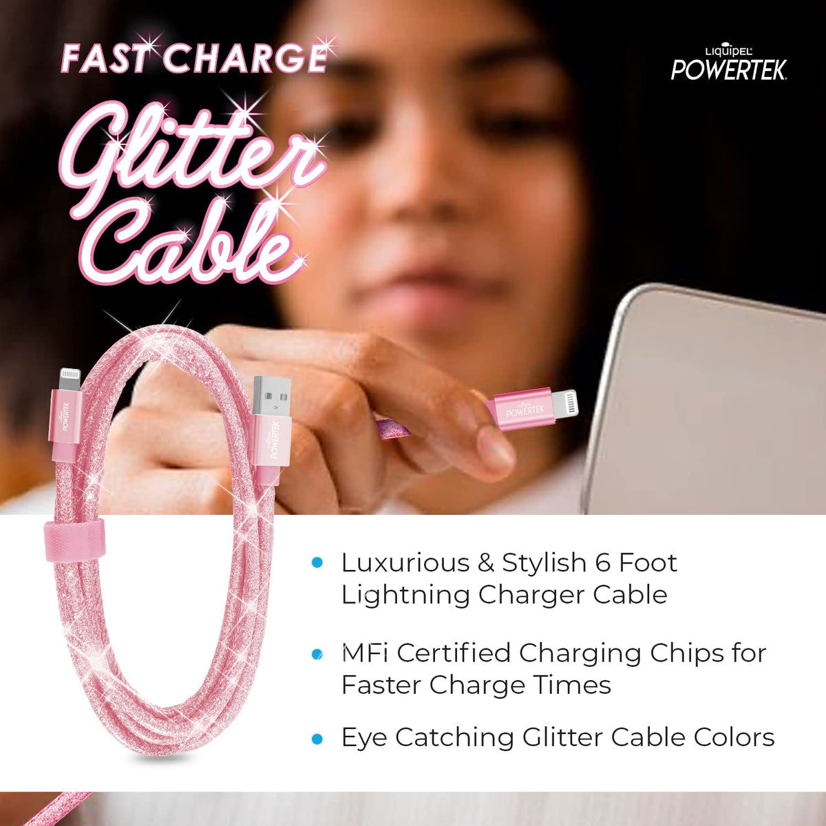 LIQUIPEL Powertek Lightning Charger in Pink