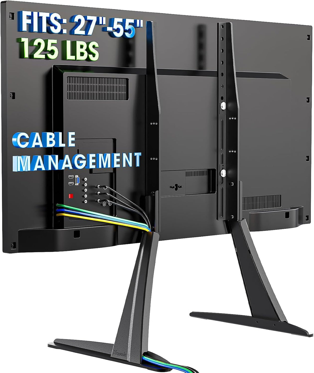 Hemudu 27-55 Inch 800x400 mm, 125 lbs, Universal Table Top TV Stand Base TV Legs with Height Adjustment fits Most LCD