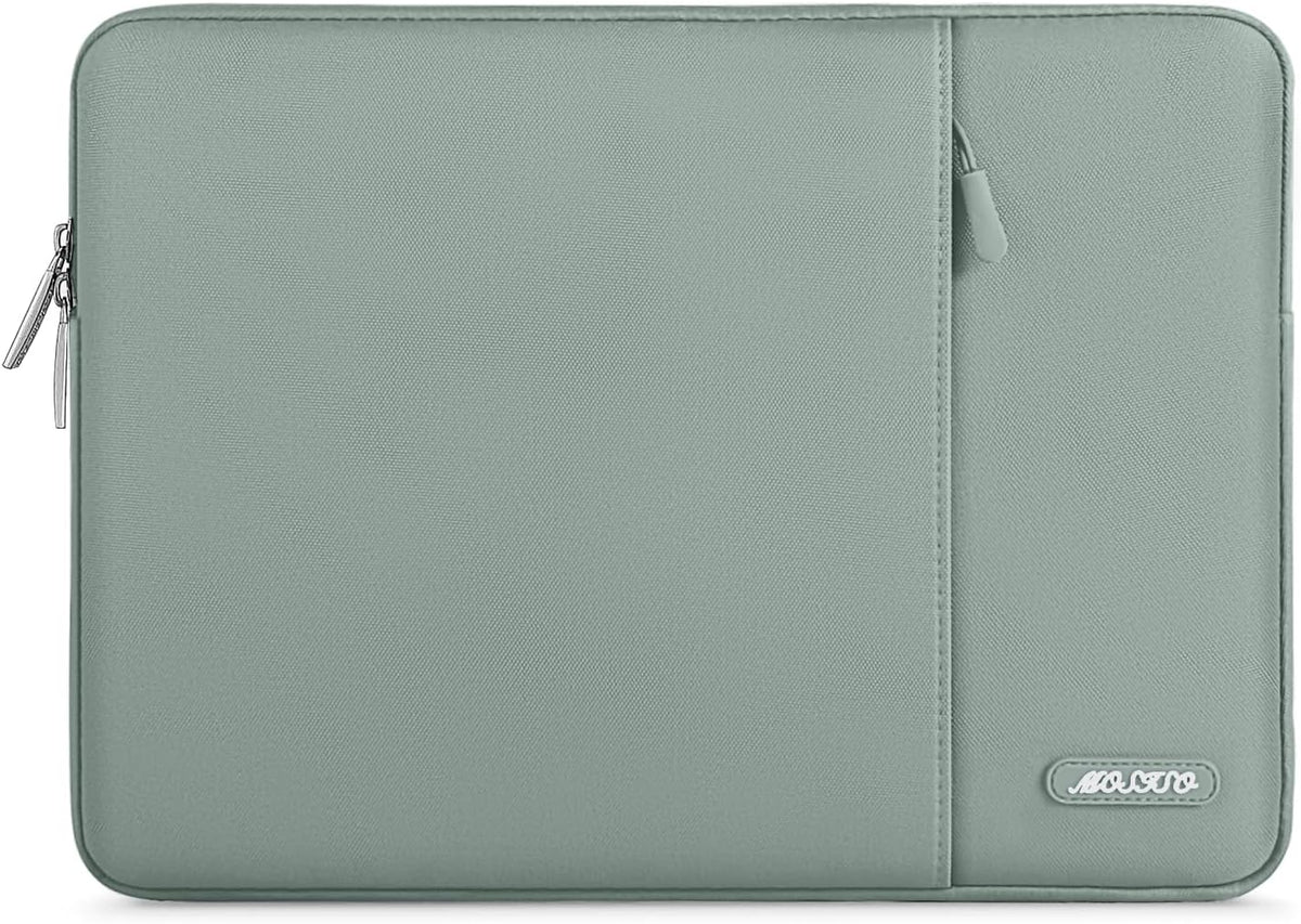MOSISO Laptop Case 14 inch, 14 inch Laptop Sleeve Compatible with HP Lenovo Dell ASUS Acer, HP Stream, Dell Latitude, Lenovo IdeaPad, Polyester Vertical Computer Sleeve Bag with Pocket, Antique Green