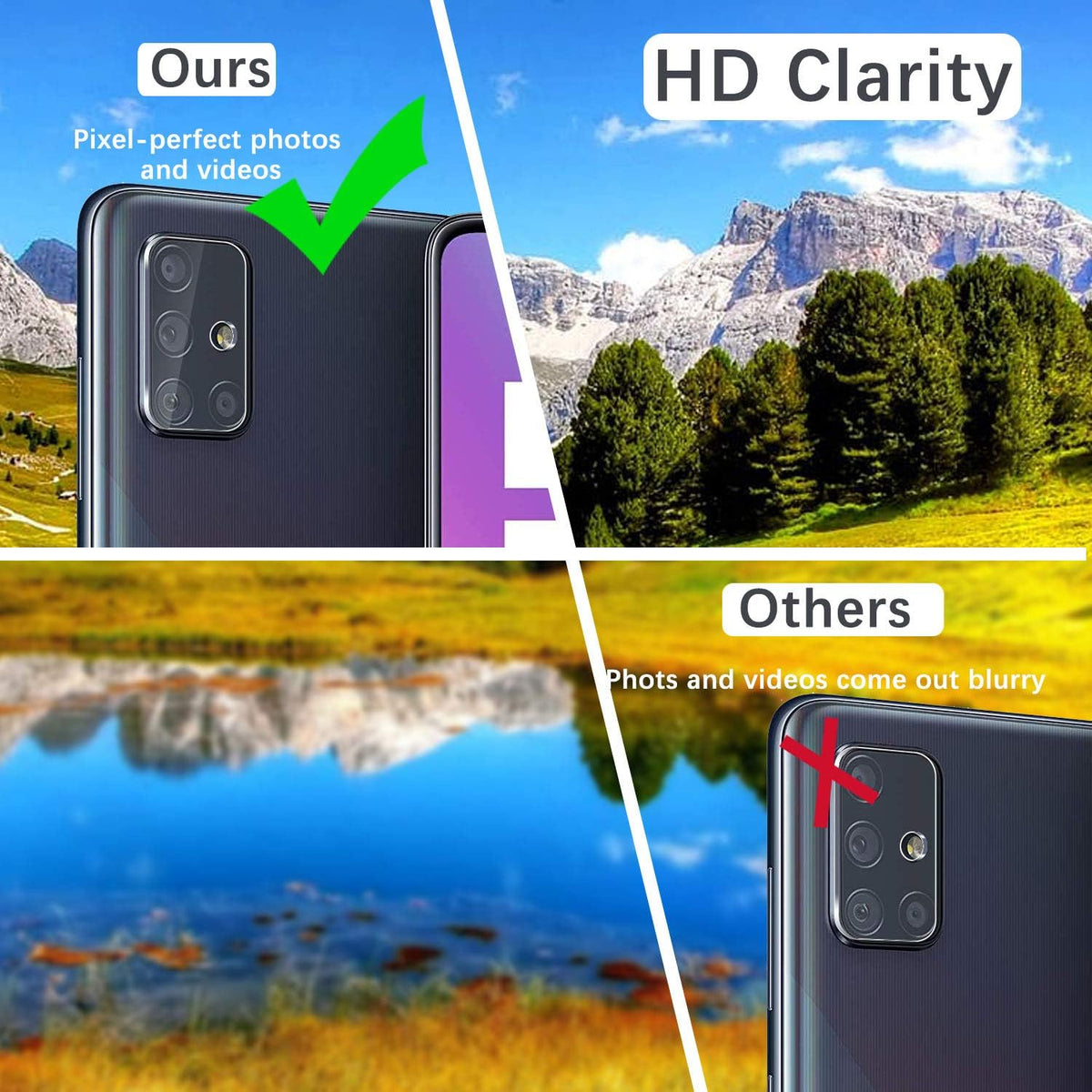 Anbzsign [2 Pack] Camera Lens Protector and Privacy Screen Protector for Samsung Galaxy A51 / Galaxy A51 5G