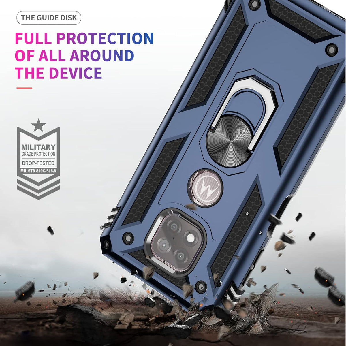 LeYi for Moto G Power 2021 Case with [2 Pack] Tempered Glass Protector, [Military-Grade] Shockproof Case with Ring