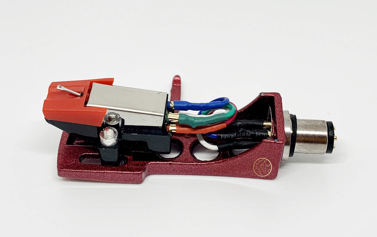 Maglite Red Headshell, Mount, Cartridge and Stylus, Elliptical Needle for Turntables
