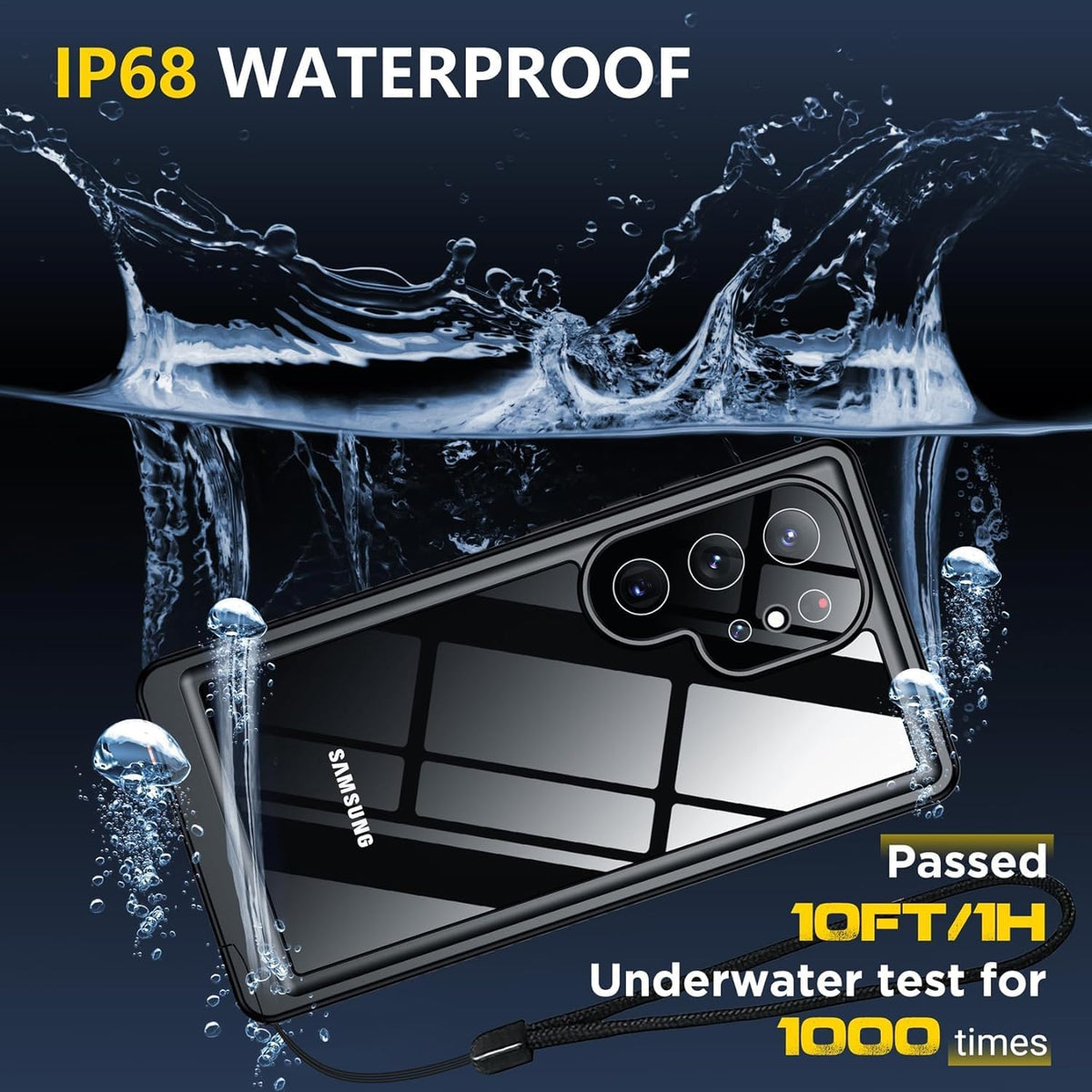 Designed for Samsung Galaxy S24 Ultra Case, Waterproof, Built-in Screen Protector, Full Protection Heavy Duty