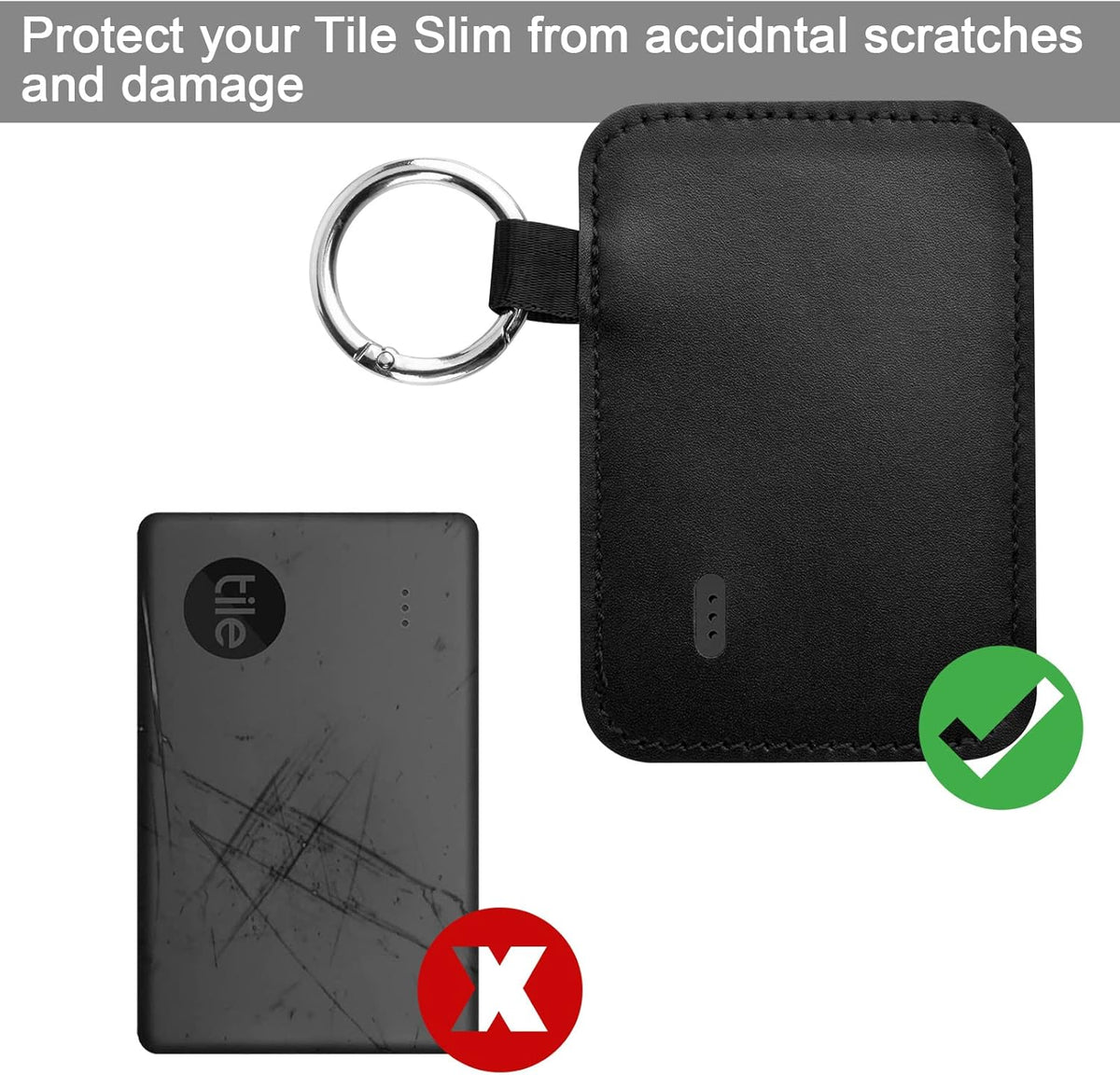 Xxerciz Case for Tile Slim 2022/2020 Tracker, Bluetooth Tracker Anti-Scratch Protective Cover with Keychain