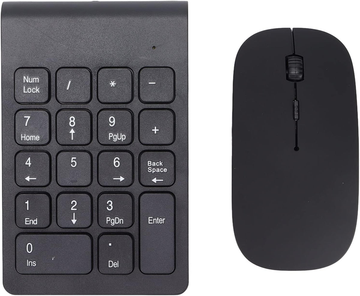 Wireless Numeric Keypad & Mouse Combo, Mini 18 Keys Number Pad for Financial Accounting, Wireless for Laptop, PC