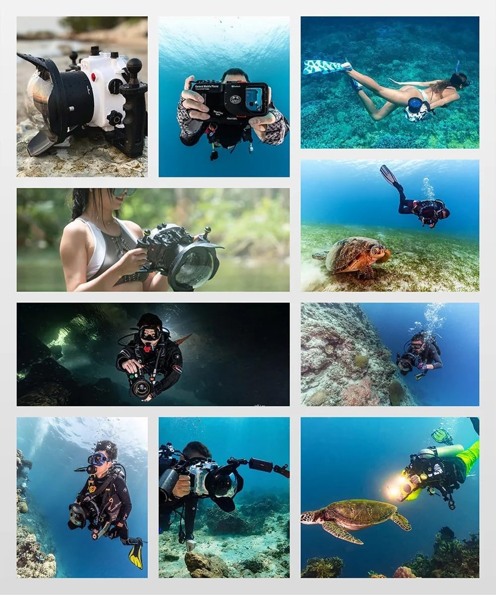 Sea Frogs Waterproof Camera Housing Compatible with Sony RX100 VI IPX8 40m/130ft Maximum Diving Depth Underwater Camera Case for Diving, Surfing, Rowing, Skiing