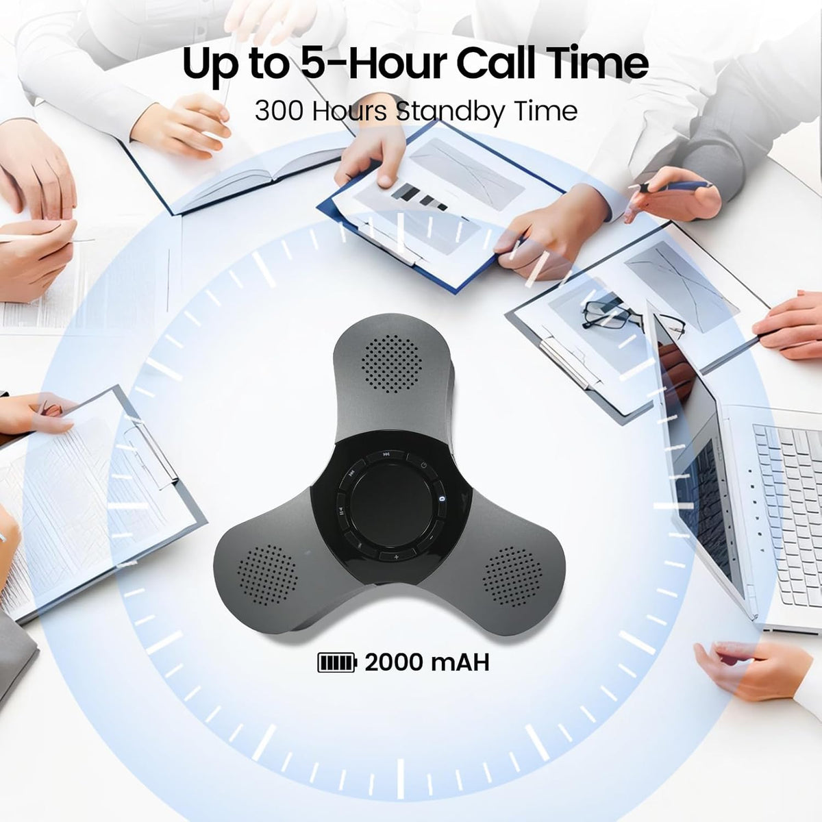 Conference Speaker with Microphone 360°Voice Pickup USB-C Speakerphone Home Office Compatible Skype/Teams/Zoom Noise Cancelling Omnidirectional Meeting Room Bluetooth Speaker with Mic for 10 People