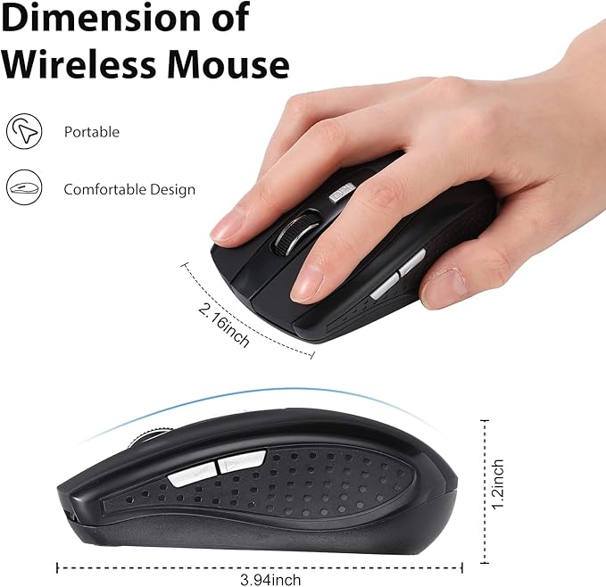 Macarrie 8 Pack Wireless Mouse for Laptop 1200dpi Wireless Computer Mouse Bulk with 6 Buttons Included USB Receiver Compatible with Windows Pc Computer