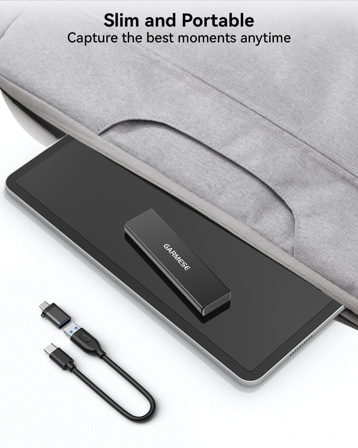 1TB External SSD - Up to 1000MB/s Read Speed USB 3.2 Gen 2 Portable SSD, External Solid State Drives with Type-C Cable for PC Mac Game Console