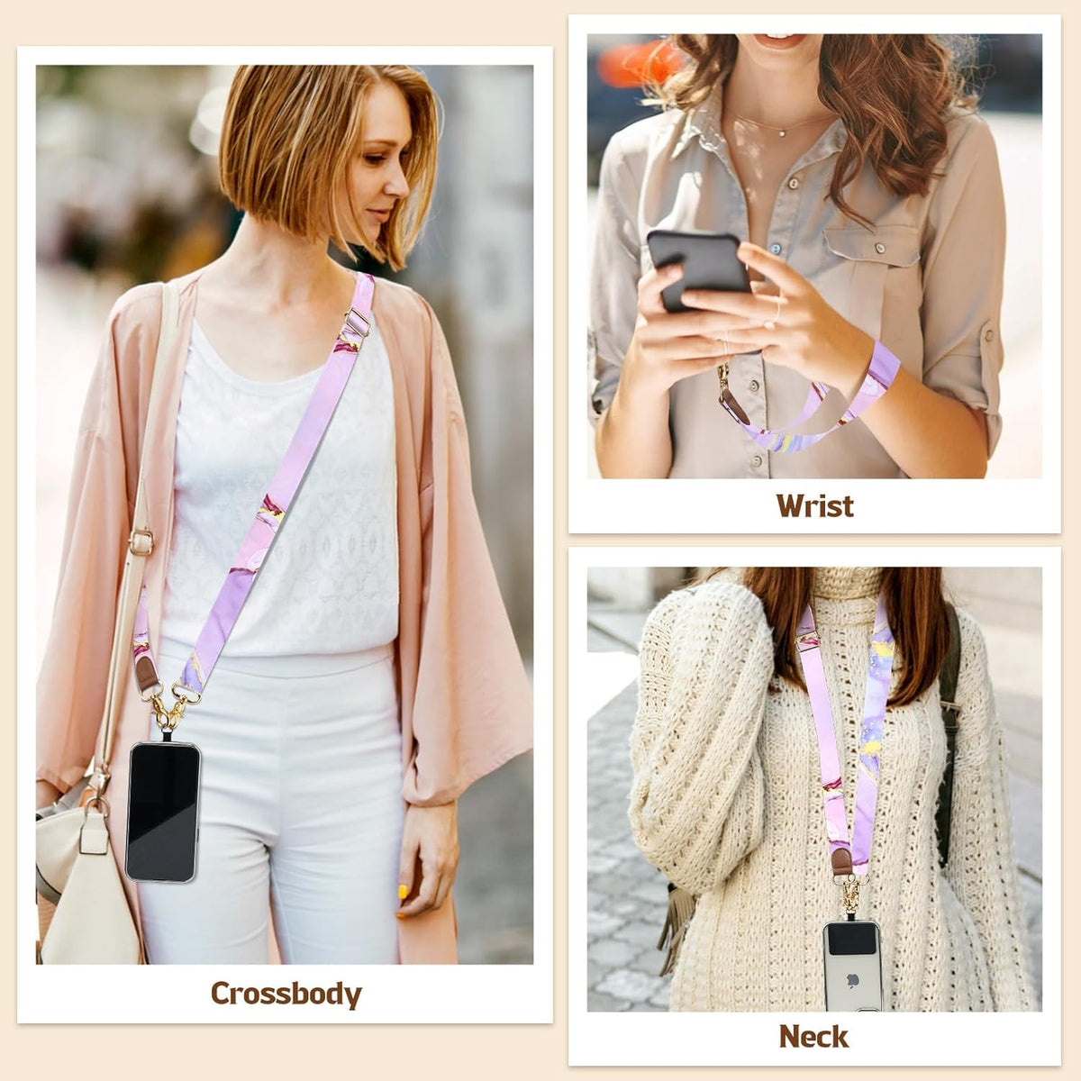TiMOVO Phone Lanyard Crossbody Wrist Strap, Adjustable Anti-Theft Strap for Smartphone Case