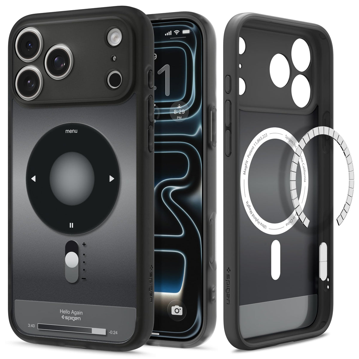 Spigen Ultra Hybrid Magfit Direct Digital Printing Case For Iphone 17 Pro [Custom Design][Compatible With Magsafe] - Classic Bla
