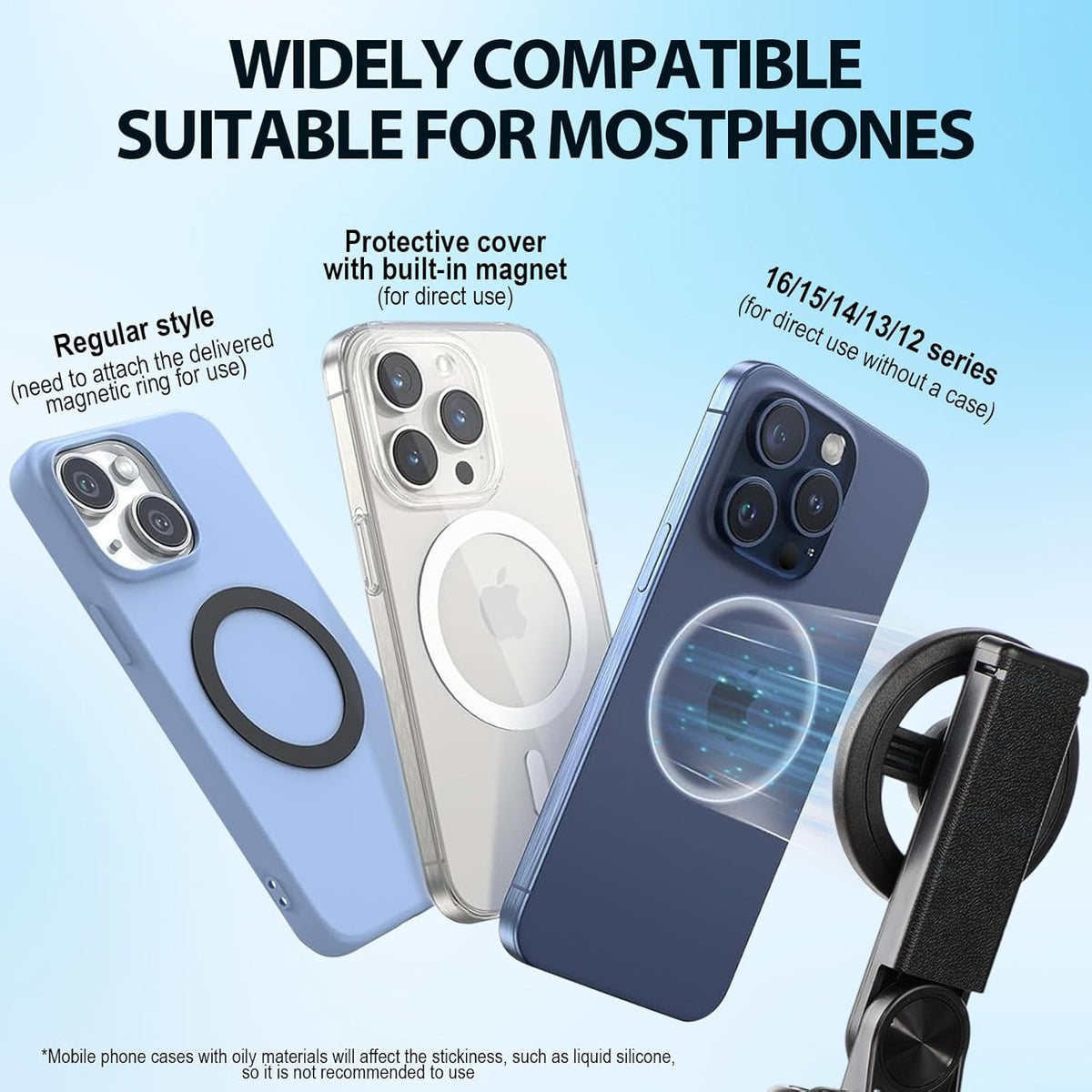 4-in-1 Multifunctional Magnetic Selfie Stick,Portable Pocket Size Selfie Stick for iPhone Magsafe,360° Rotation Phone Tripod with Wireless Remote for iPhone & Android