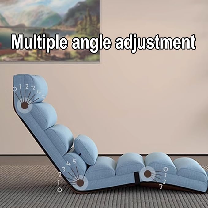 Floor Seating Adjustable Head Waist and Legs Foldable Floor Lazy Sofa with Pillow No Need to Assemble Gaming Chair Floor for Home Office Reading(Rose)