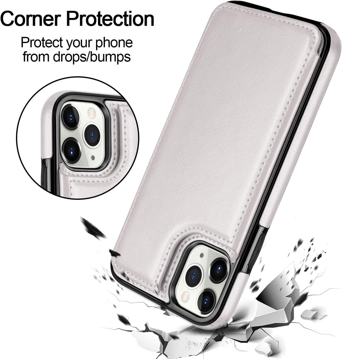 HianDier iPhone 11 Pro Case with Card Holder Wallet, Magnetic Closure Shockproof Cover for iPhone 11 Pro