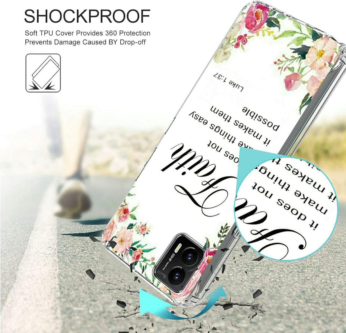 Shop Motorola Moto G 5G 2023 Clear Case: Dual Layer Hybrid TPU & PC, Shockproof, Bible Verse Pattern for Men & Women.