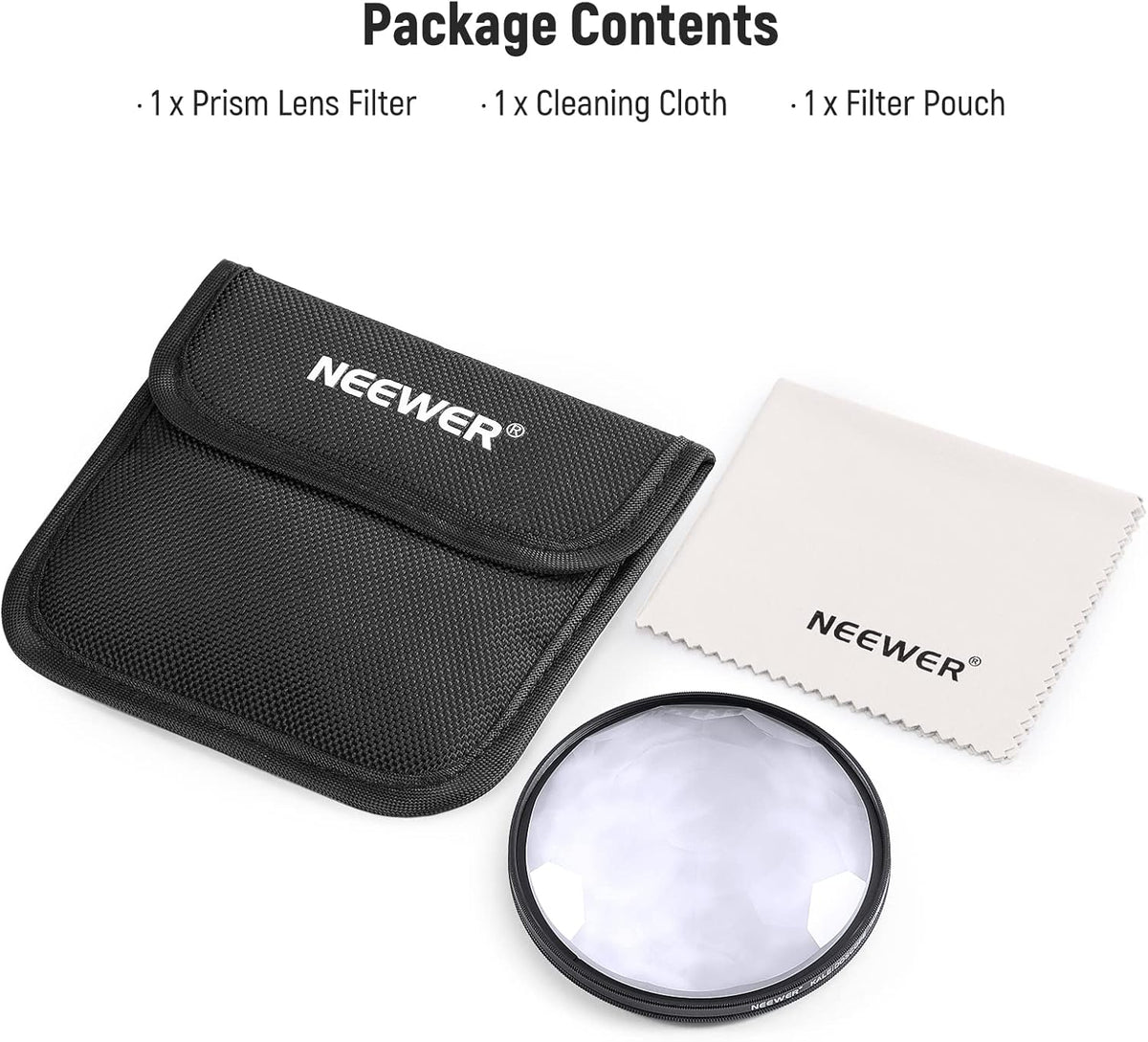 Neewer 82mm Kaleidoscope Prism Lens Filter, Photography Crystal Glass Effect Filter with Multi Refraction
