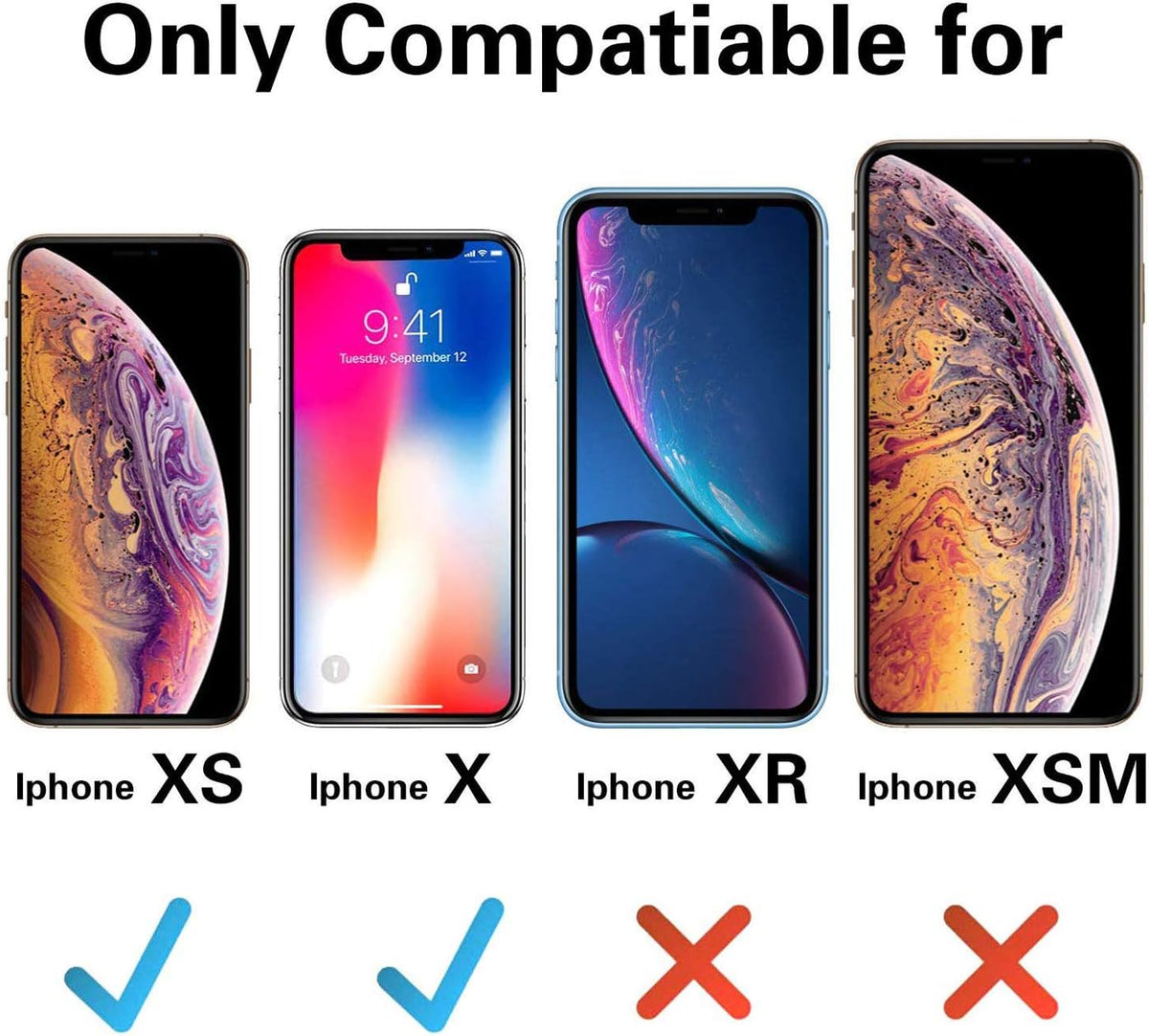 ORIbox Black Case for iPhone X/XS, Shockproof Protection with 4 Corners
