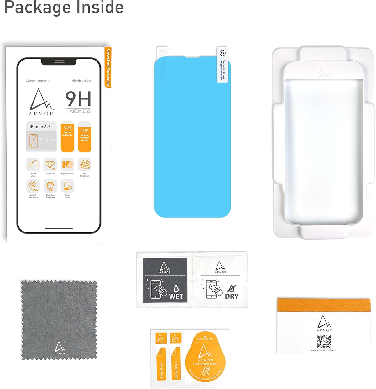 ARMOR Flexible Glass Screen Protector 9H HD for iPhone 14 Pro Max