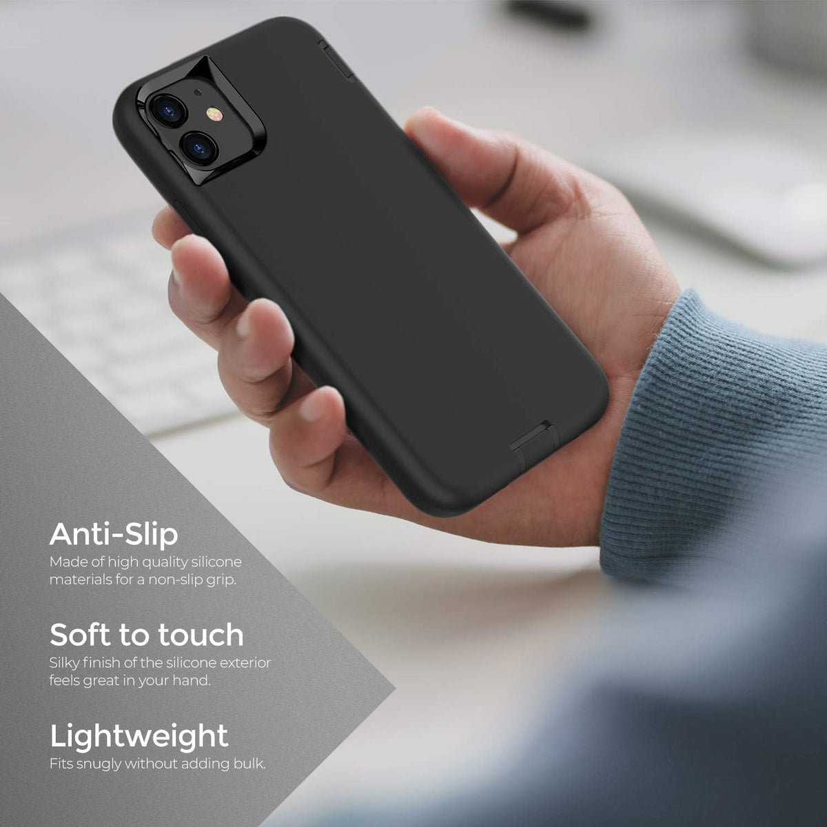 ORIbox Heavy Duty Shockproof Case for iPhone 11, 10 FT Military Grade Drop Protection, Black