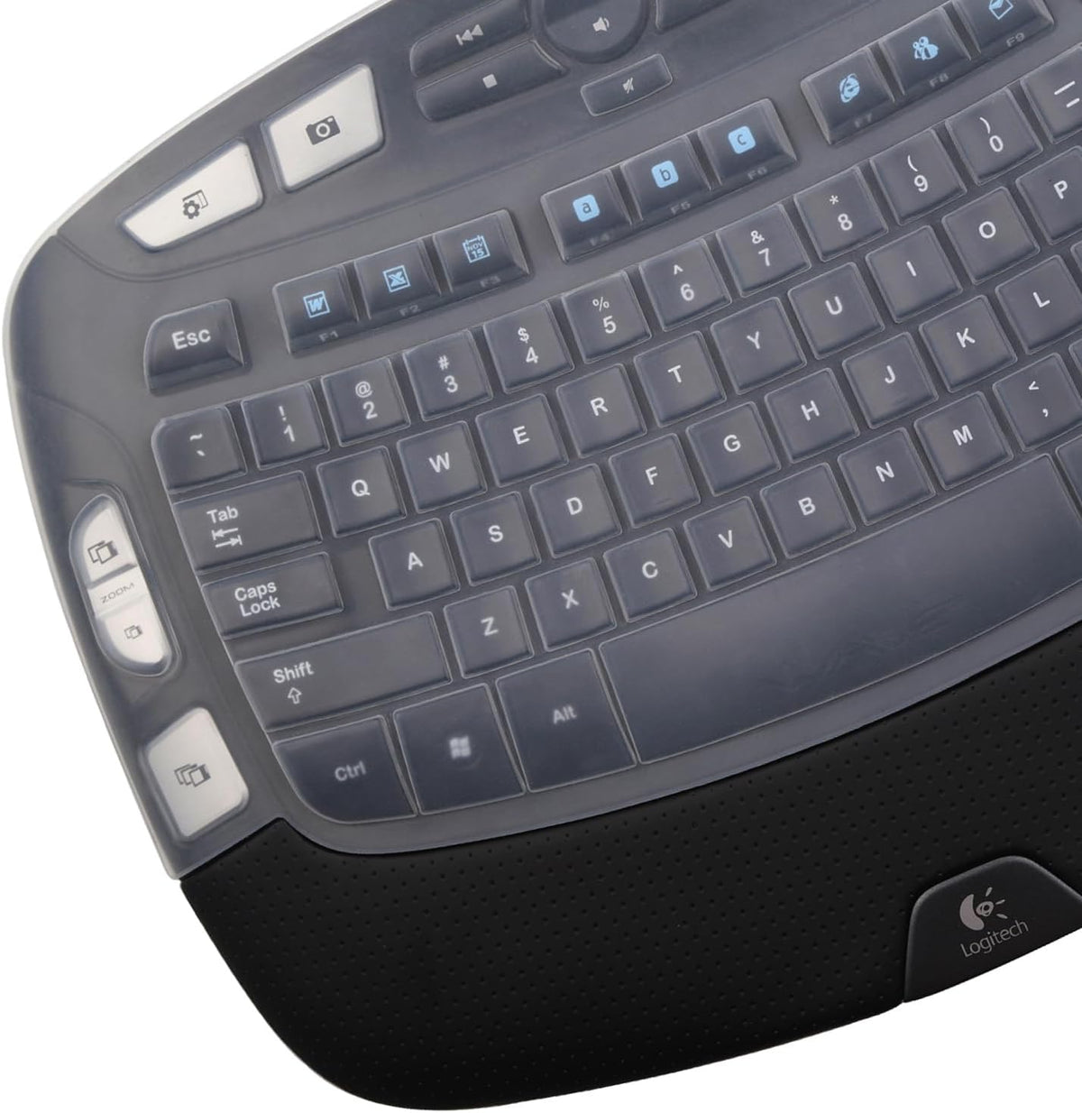 MUBUY Keyboard Cover for Logitech K350 Wireless Wave Keyboard, MK570 MK550 Accessories, Protective Skin-Clear