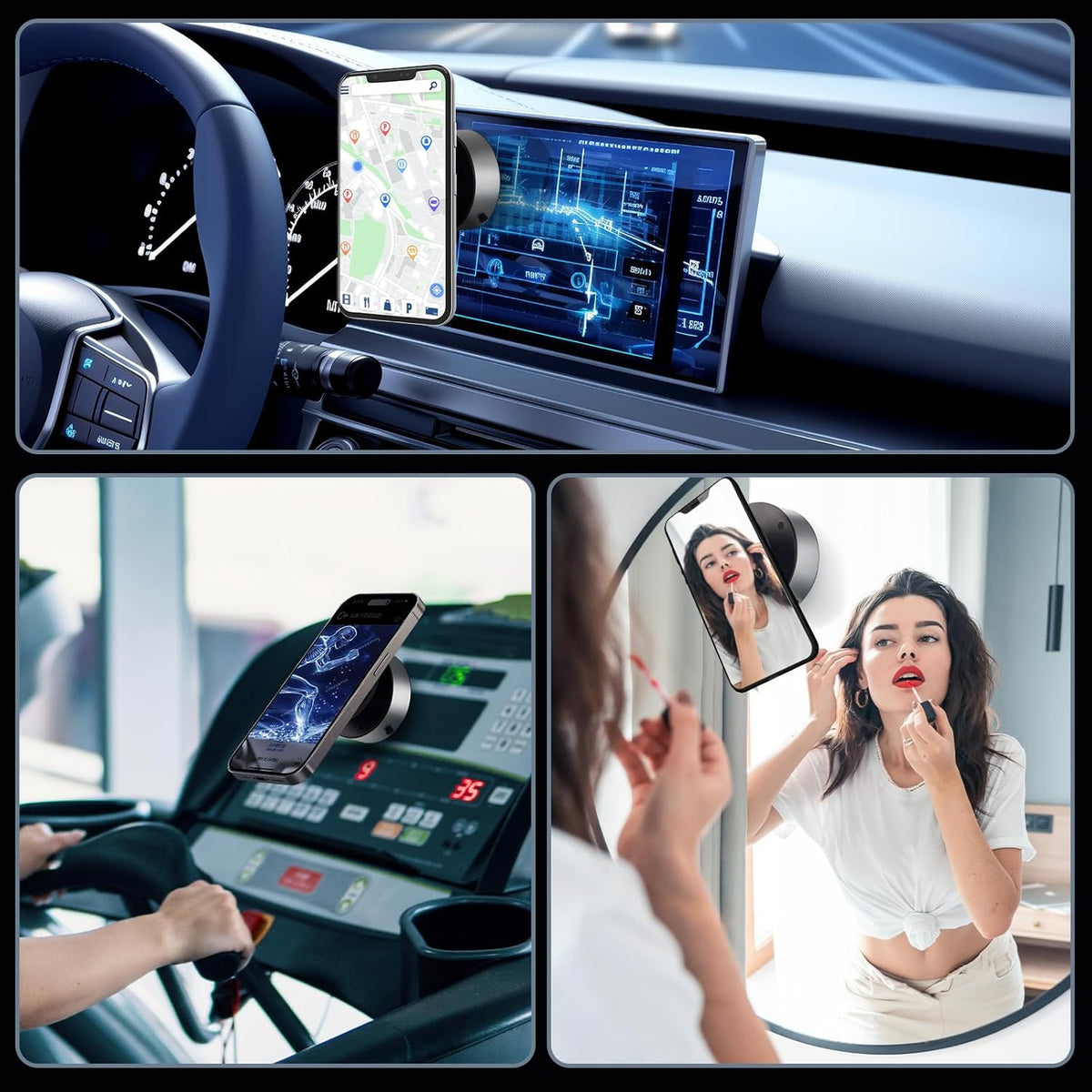 2025 Upgraded Electric Vacuum Magnetic Car Phone Holder,15W Wireless Charger Car Magnetic Phone Mount,Universal Car Phone Holder Compatible with Magsafe for iPhone 16/15/14/13/12/Pro & All Phones