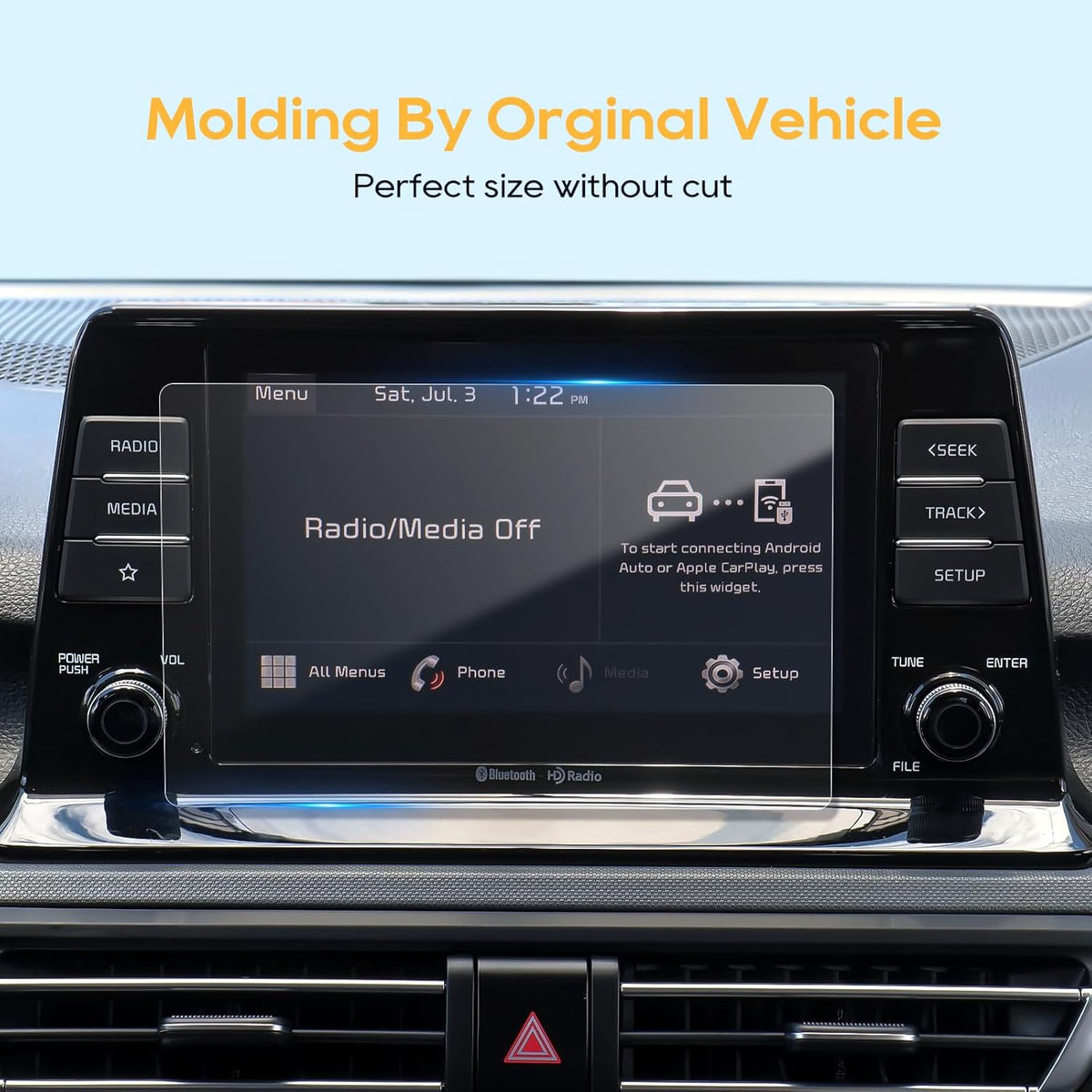 LFOTPP 2 PCS Control Screen Protector for 2021+ Seltos, 8-Inch HD Crystal Clear Infotainment Navigation Touch Film
