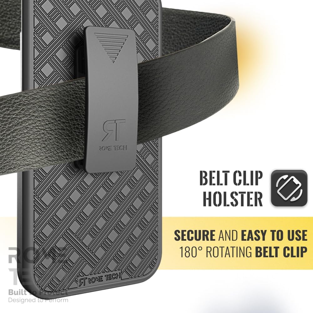 Shop Apple iPhone 15 Case - Black Slim Cover with Kickstand & Belt Clip Holster for iPhone 15.