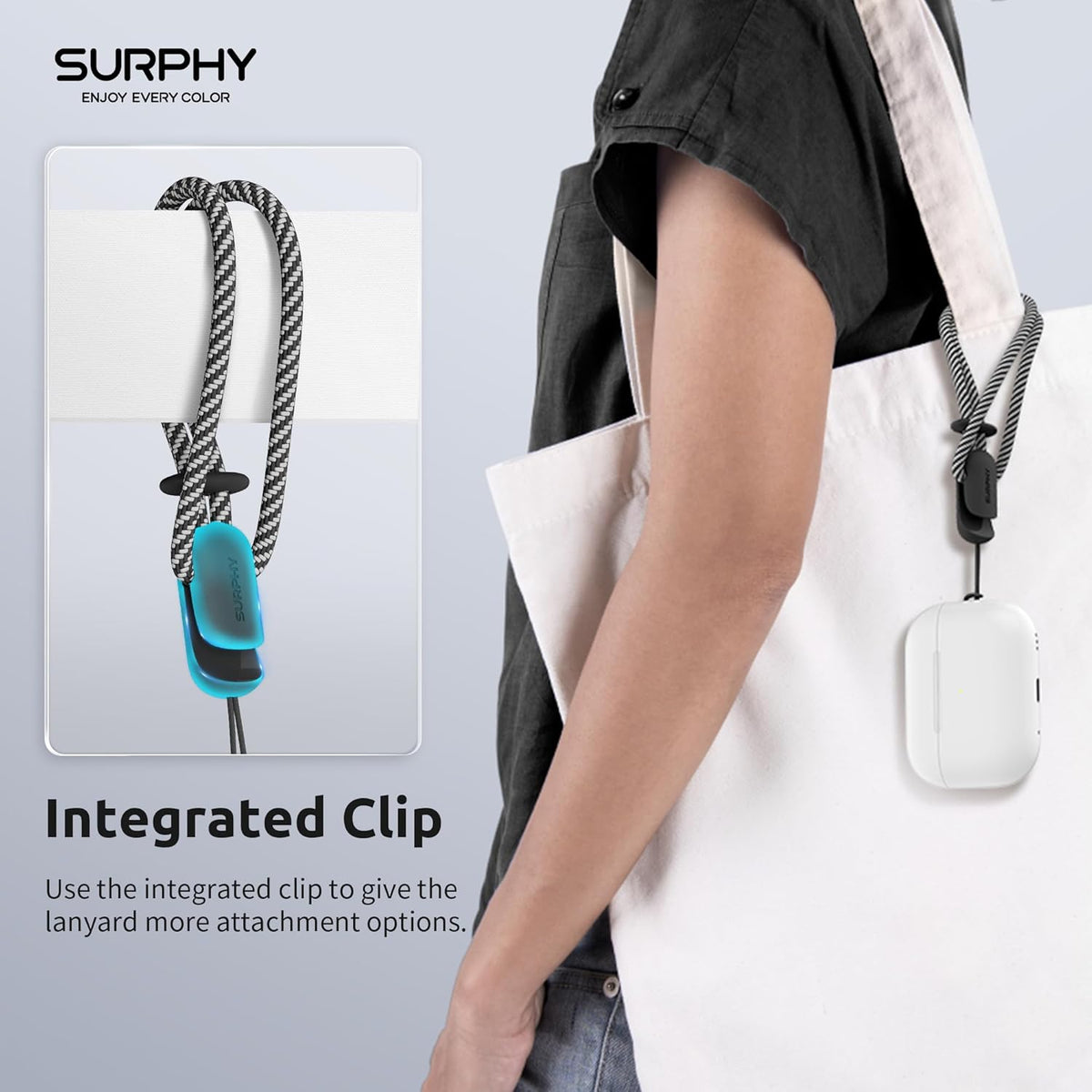 SURPHY 2 Pack Phone Lanyard for Cellphone Case, Phone Wrist Strap for Case, Cellphone Strap with 2-Color Braided, Charm Wrist Lanyard for Women and Men, Black & Gray