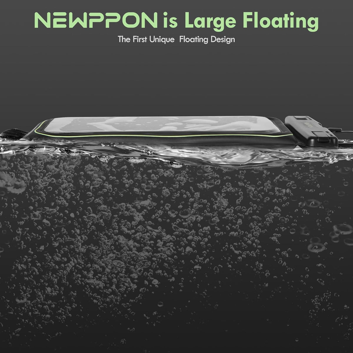 newppon Large Floatable Waterproof Phone Pouch - 2 Pack Underwater Clear Cellphone Box Protector for iPhone Samsung