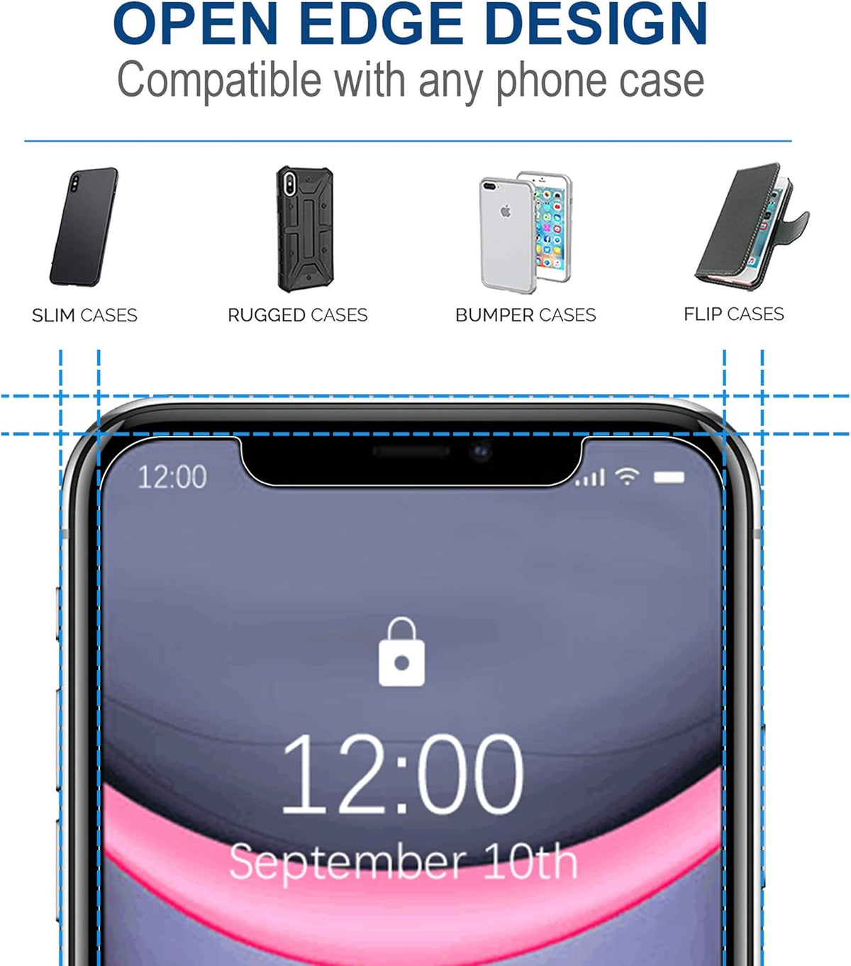Arae 3 Pack HD Tempered Glass Screen Protector for iPhone Xr/iPhone 11, Anti Scratch, Works with Most Cases