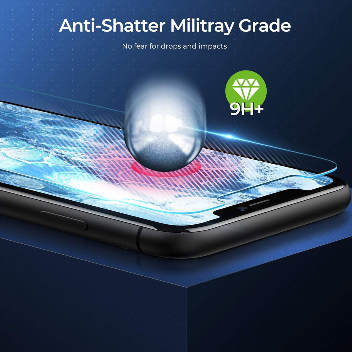 ORIbox Glass Screen Protector for iPhone 11 and iPhone XR, 2 Packs Anti-Scratch HD Tempered Glass Protector