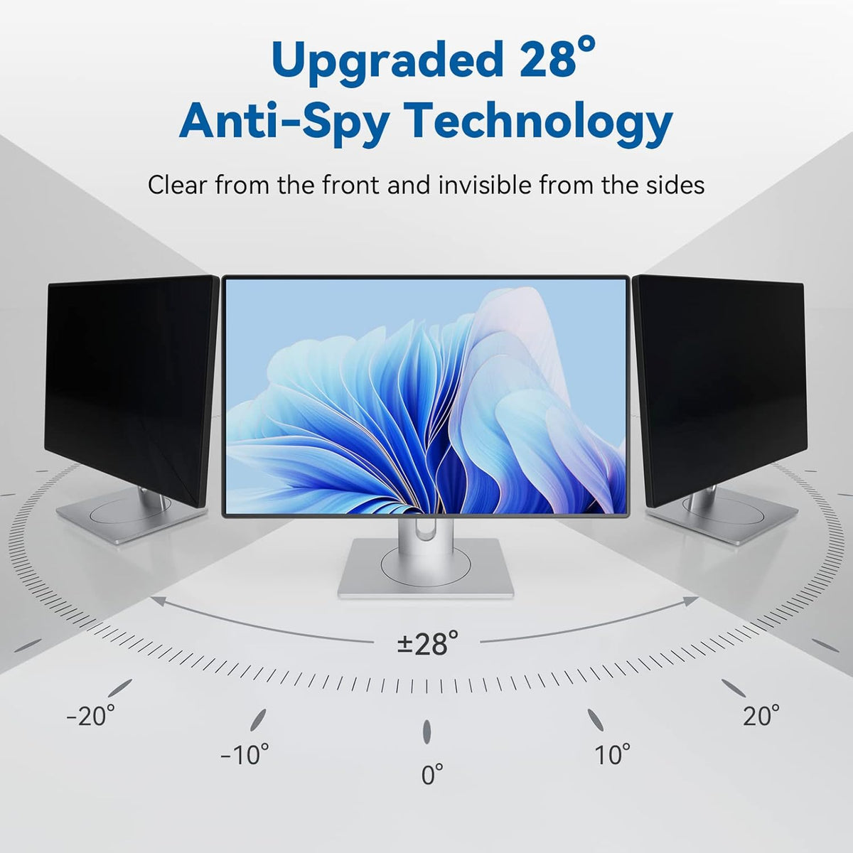IPROKKO [2-Pack] 23 Inch Computer Privacy Screen Filter for 16:9 Widescreen Monitor, Removable 23in Anti Blue Light Glare Privacy Shield, Anti Spy Security Protector for Hp Dell Asus Acer Samsung