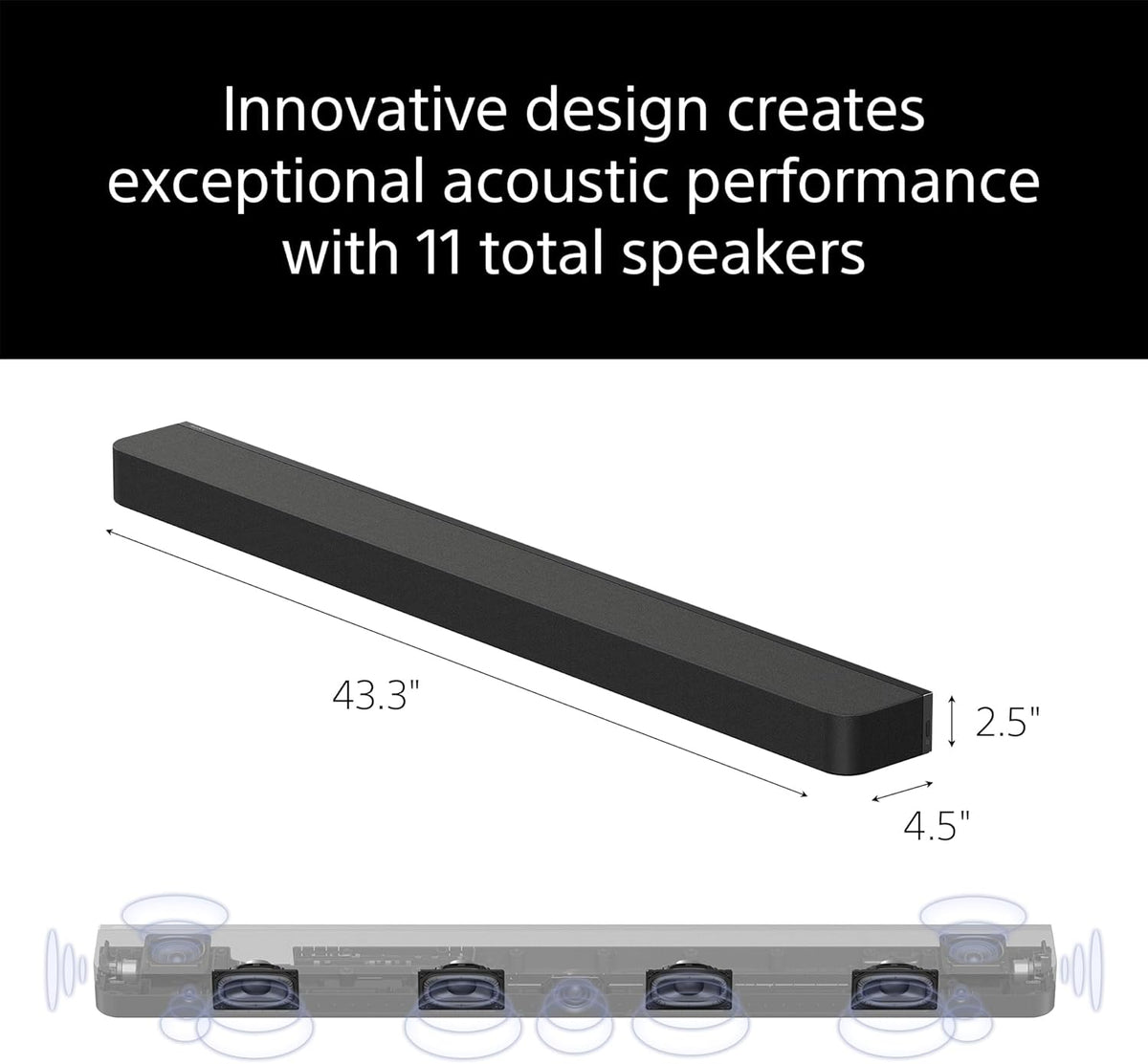 Sony BRAVIA Theater Bar 8 Sound Bar, SA-SW5 Wireless Subwoofer, and SA-RS5 Wireless Rear Speakers with Built-in Battery