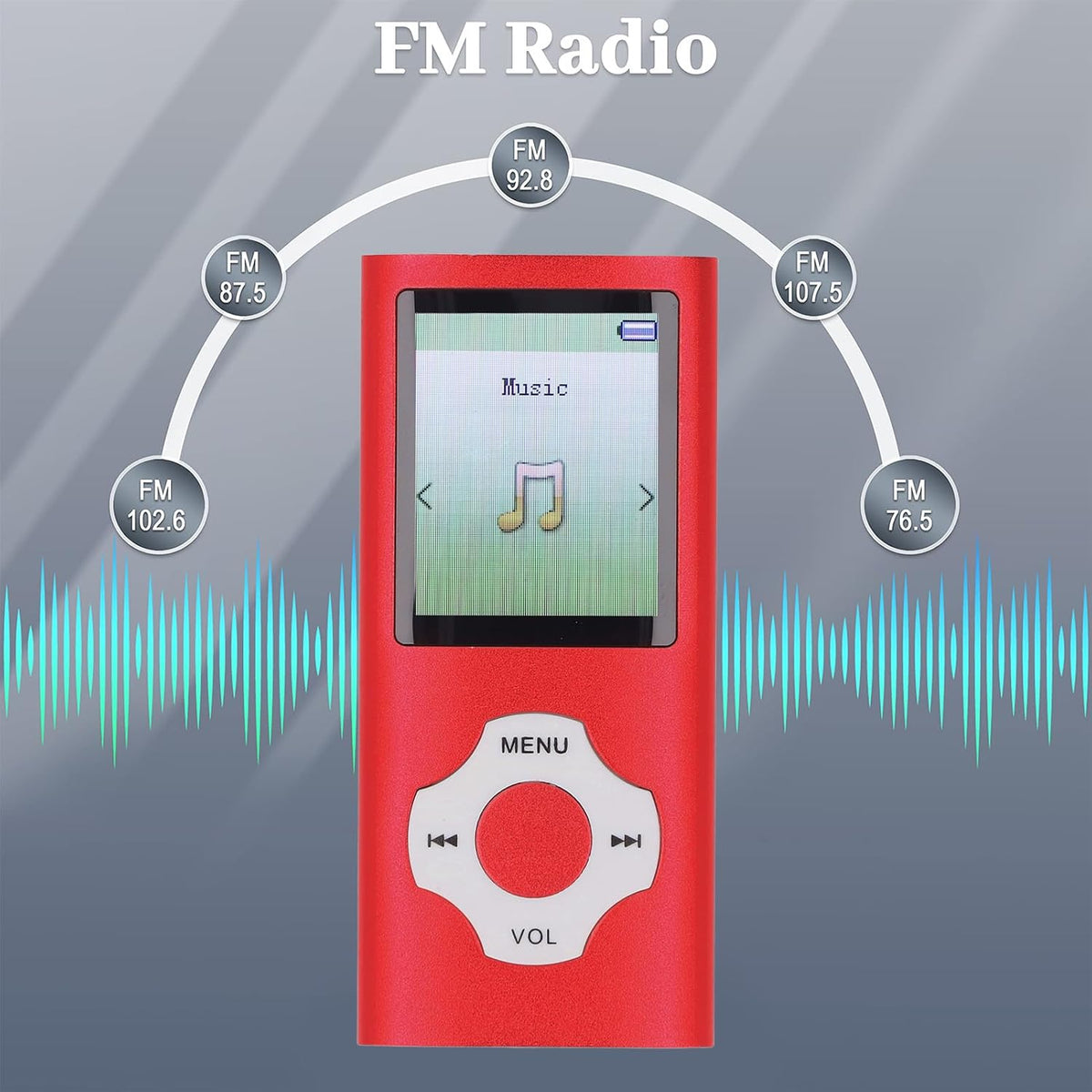 Heayzoki MP3 MP4 5.0, 128GB Player with Bluetooth Portable HiFi Lossless Sound Music Player with Speaker, Video Music