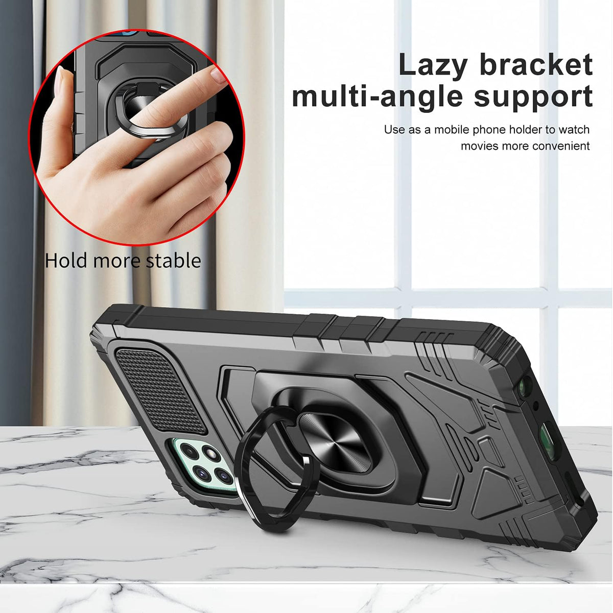 Ailiber Case for Boost Celero 5G, Wingtech Celero 5G with Screen Protector, Ring Kickstand Heavy Duty Shockproof Cover