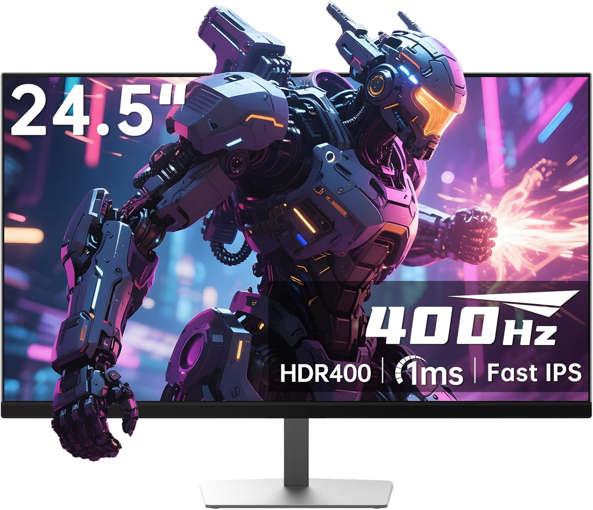 KTC 24.5 inch 400Hz 240Hz Gaming Monitor | Fast IPS 1ms | FHD 1080P Monitor | HDR 400 128% sRGB | HDMI x2, DP x2 |Tilt Adjustability Silver-Gray VESA 360Hz Monitors H25X7
