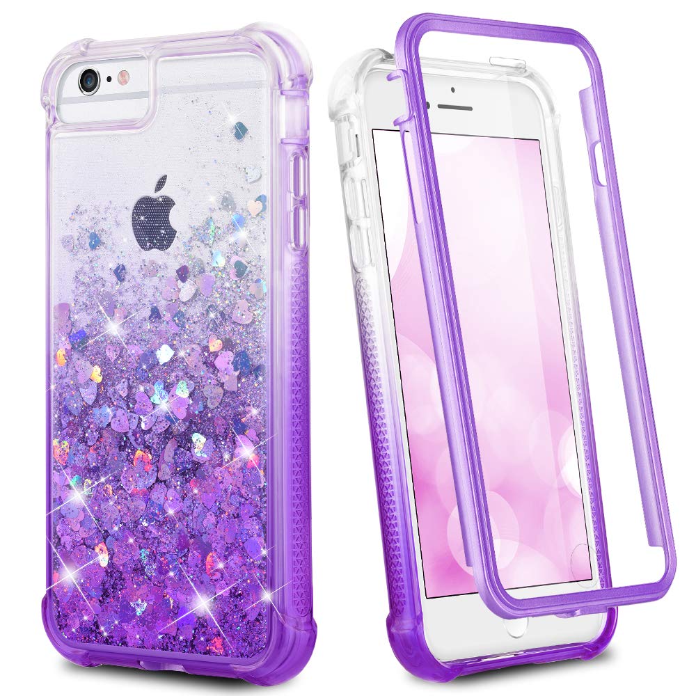 Ruky For Iphone Se 2020/2022 Case, Glitter Full Body Rugged Liquid Cover With Built-In Screen Protector Shockproof Heavy Duty Gi