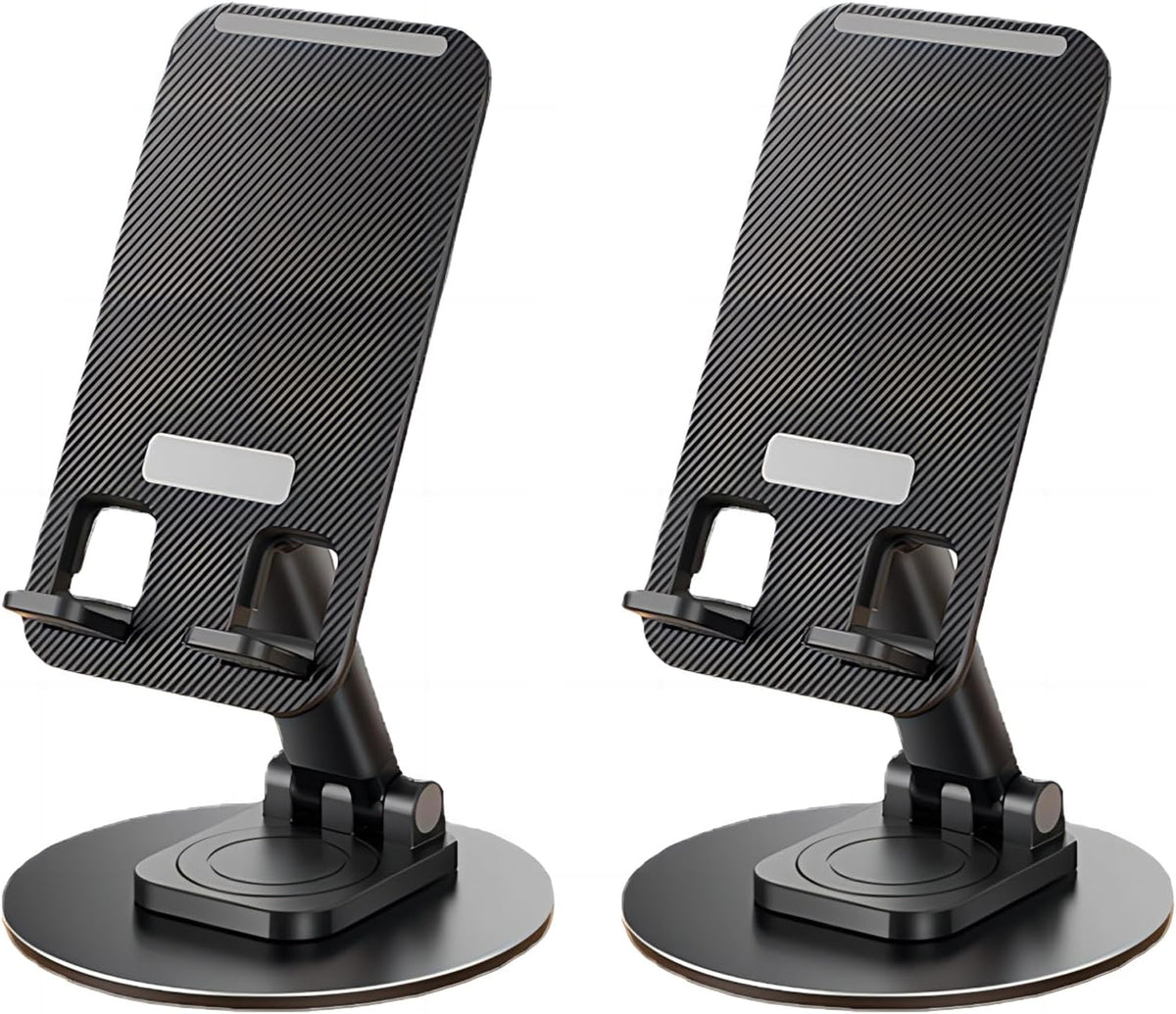 [2PCS] Adjustable Phone Stand, 360° Rotation Fully Foldable Desktop Dock Compatible with iPhone 15/14/13 Pro Max