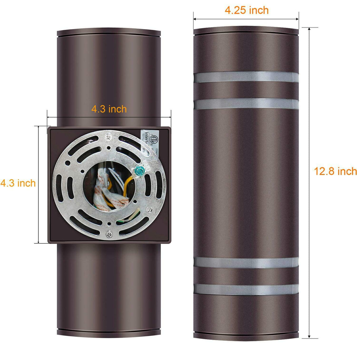 rosykite Outdoor Wall Lights Exterior, Modern Outside Sconce Wall Lighting, Exterior Light Fixture Wall Mount Oil Bronze Cylinder, Up Down Outdoor