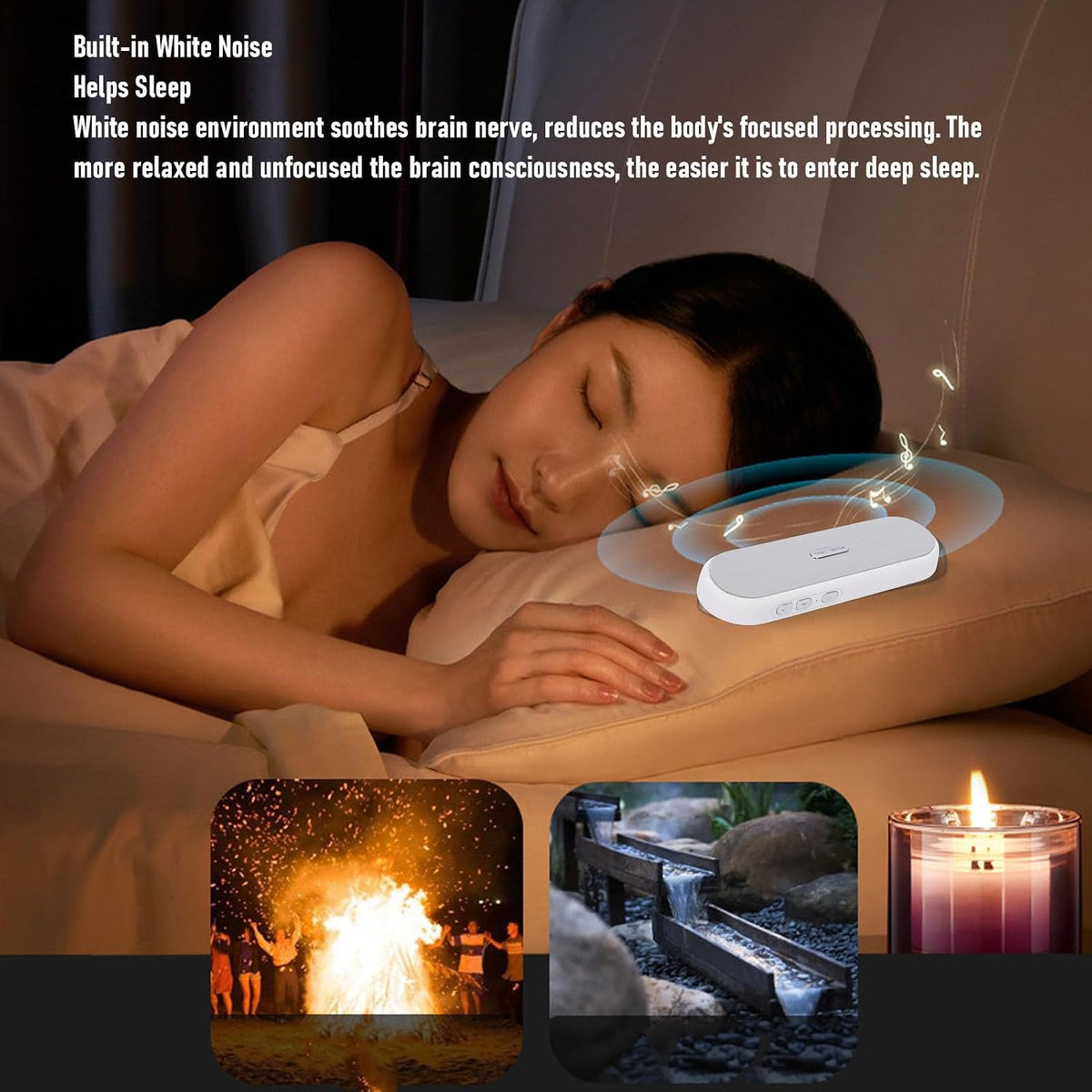 Dpofirs Bone Conduction Sleep Speaker | Advanced Sound Transmission, White Noise, Smart Sleep Timer, Portable