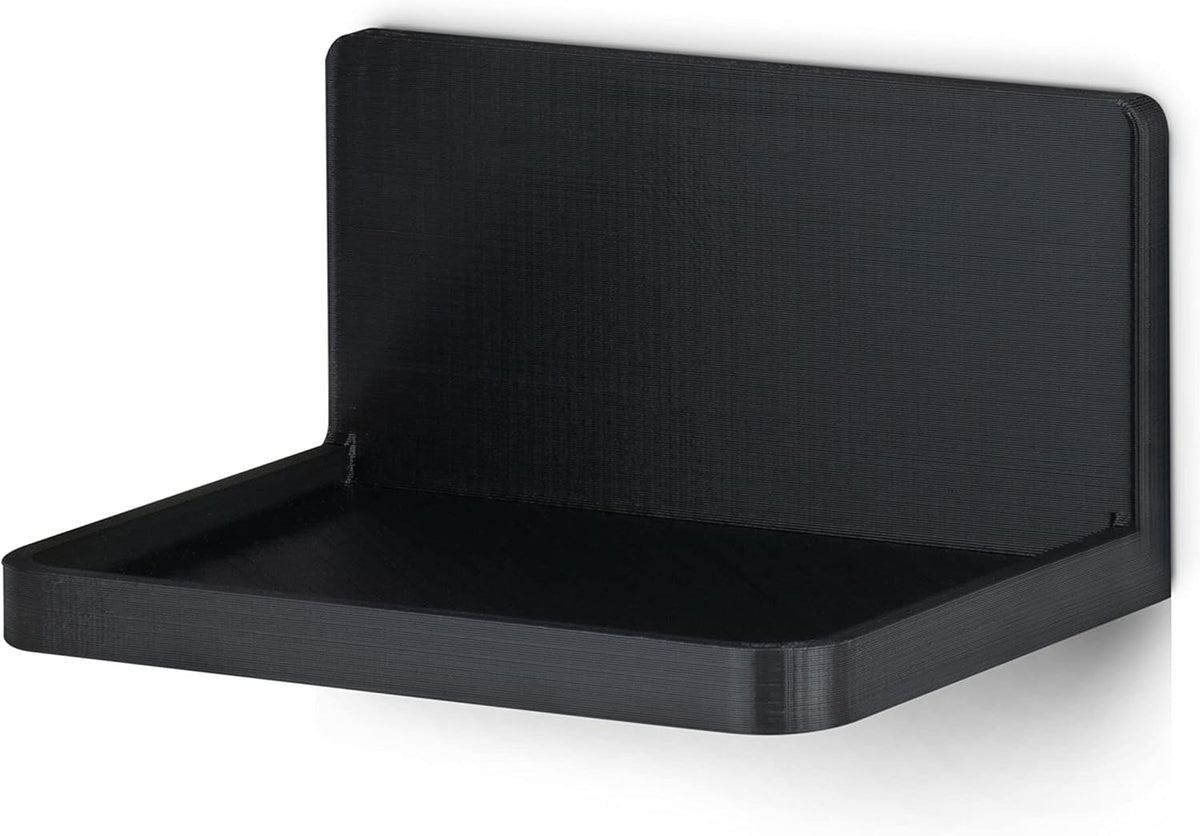 BRAINWAVZ Universal Floating Shelf Mount for Security Cameras, Baby Monitors, Speakers, Plants & More, Black