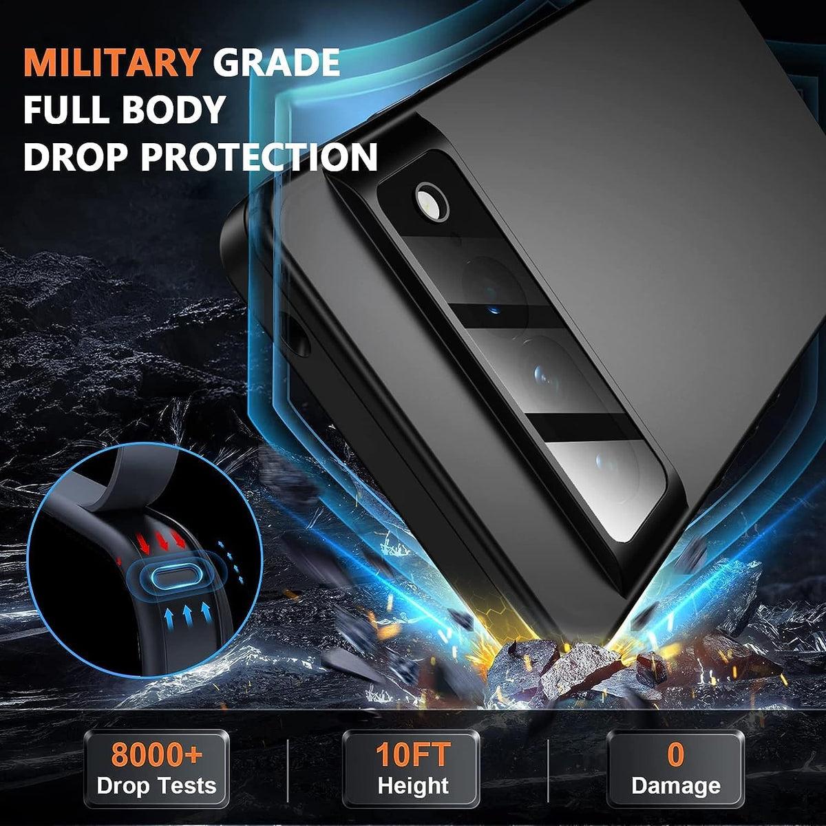 ANTSHARE Waterproof Case for Google Pixel 7 Pro, Built-in Screen Protector, [10FT Military Dropproof][IP68 Underwater]