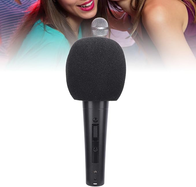 Wired Dynamic Microphone Moving Coil Cardioid Handheld with Shock Absorber for Active Speakers Mixers Amplifiers Recording (Black)