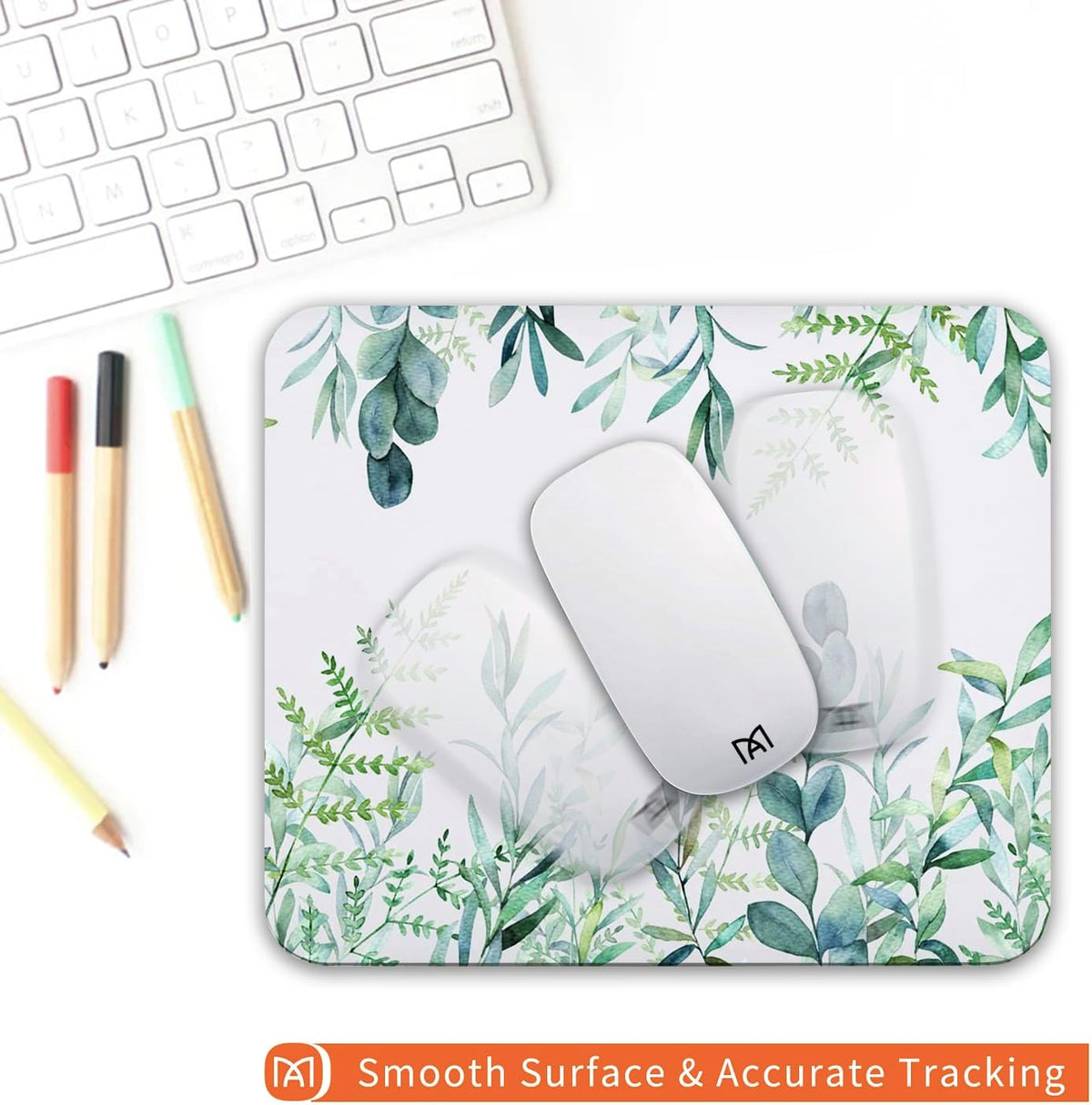 Square Mouse Pad Green Grass, Personalized Premium-Textured Custom Mouse Mat Design, Washable Mousepad Cloth, Non-Slip Rubber Base Computer Mouse Pads for Wireless Mouse