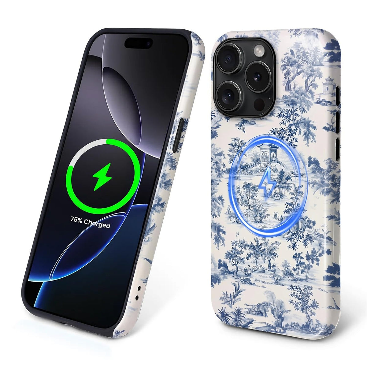 Flivro Magnetic Case For Iphone 15 Pro Max, Compatible With Magsafe,Pc Hard Shell & Silicone Inner Bumper, Anti-Scratch Full-Bod
