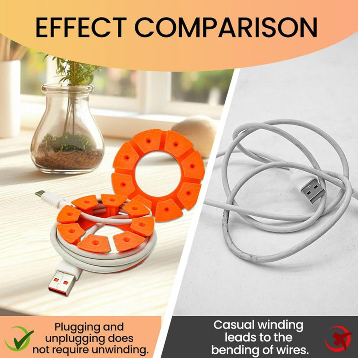 Generic Multi-Layer Cable Winder with Ties - Wire Organizer, Cord Management Holder | Neat Storage Solution for Desk