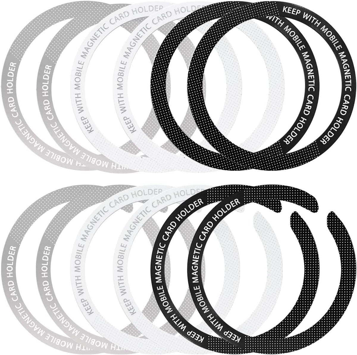 12 Pcs Magnetic Wireless Charging Metal Ring Kit, Ultra Thin Notched & Round Conversion for MagSafe iPhone