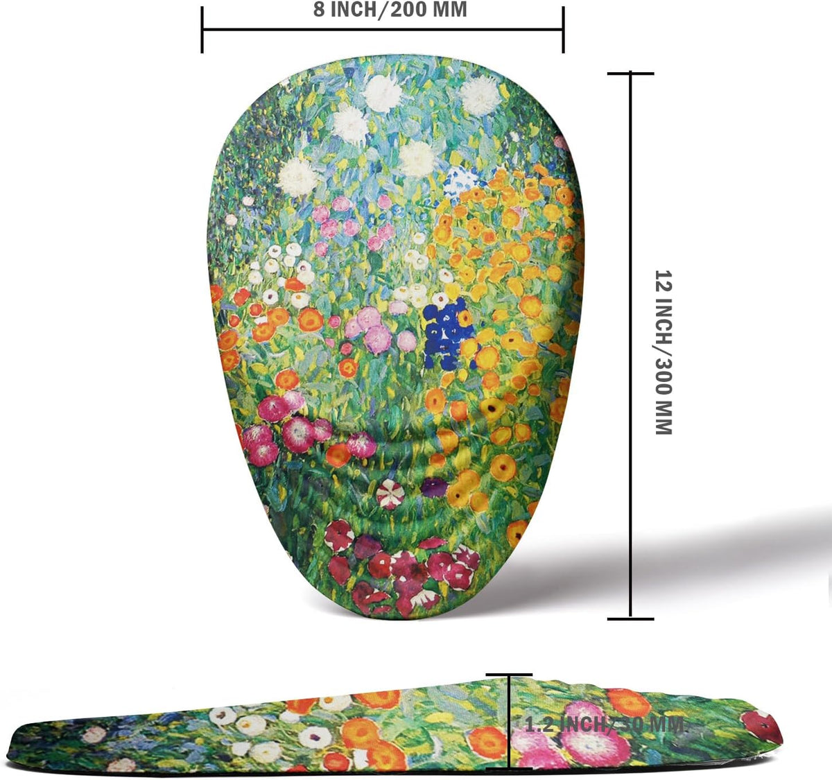 Mouse Pad, Cute Floral Mouse Pad with Wrist Rest Support and Non-Slip PU Base, Ergonomic Mousepad for Pain Relief, Office & Home, Computer, Oil Painting Flowers